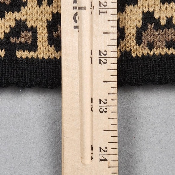 Vintage Tally-Ho Sweater Womens Large Leopard Print Cardigan Button Front 90s - Picture 8 of 11